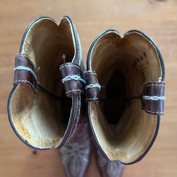 Tony Lama Rancho Western Boots Chocolate Brown Snip Toe Women’s Size 6.5 - Picture 8 of 10